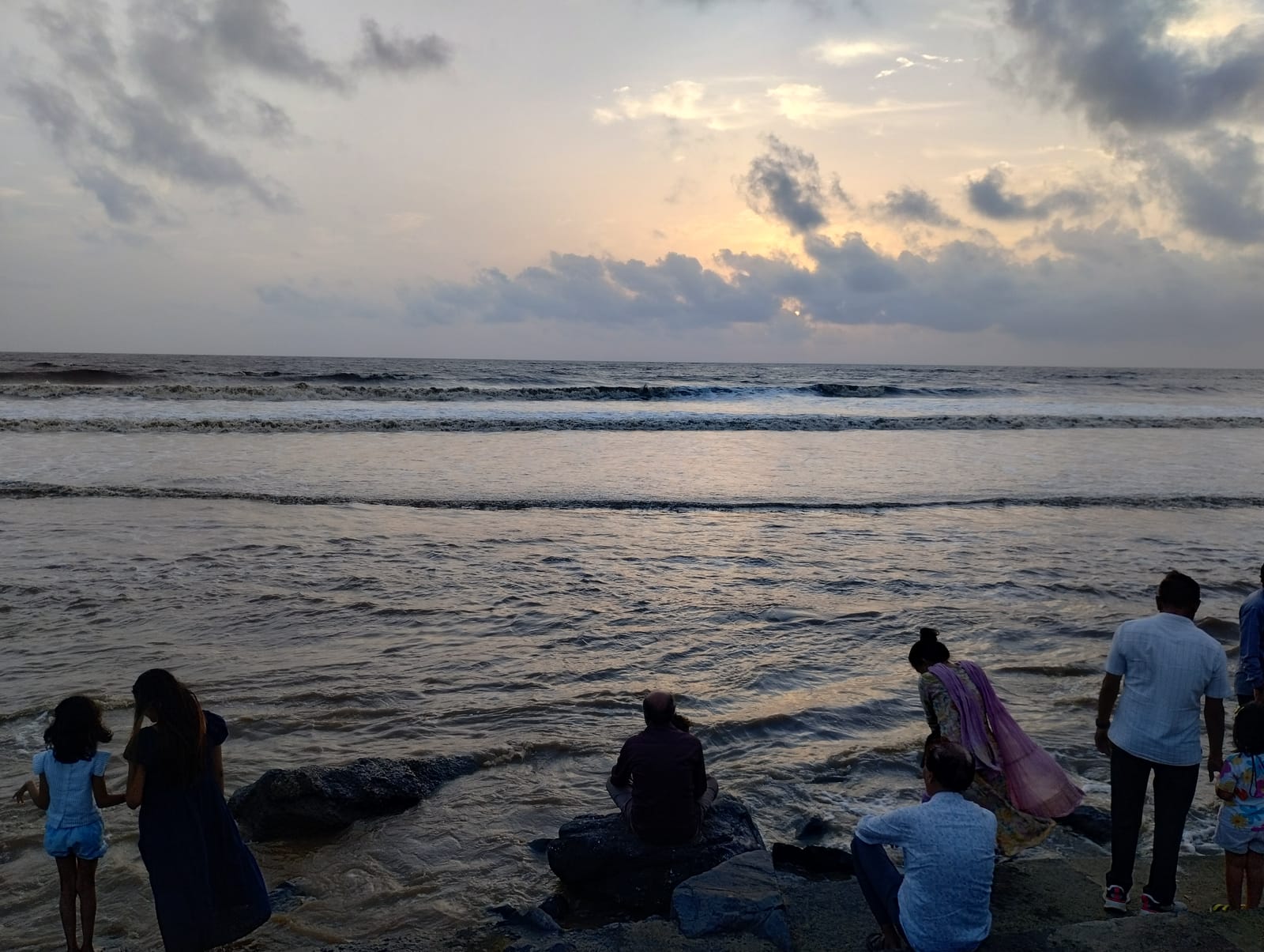 Tithal Beach, Valsad, at sunset.